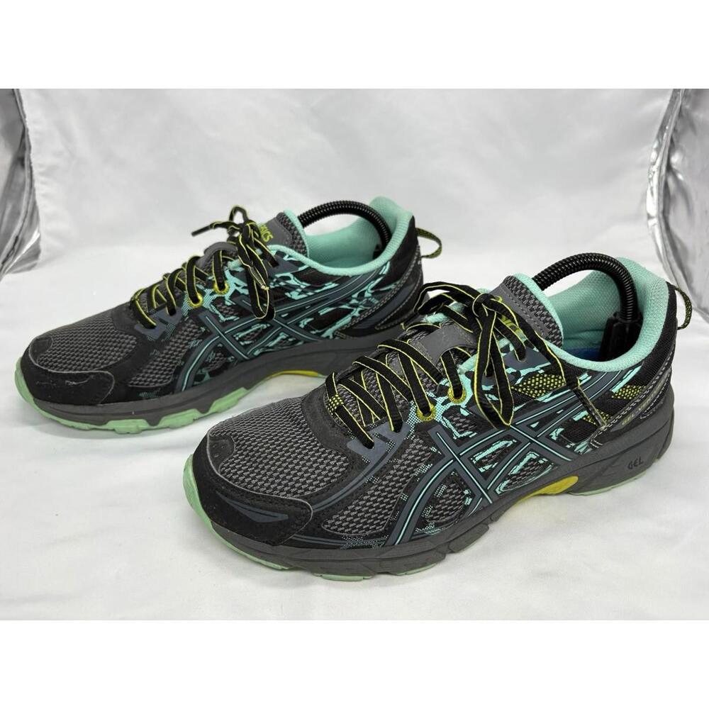 ASICS Gel-Venture 6 Trail Hiking Running Shoes Woman 10 Black Gray Teal Blue - Picture 2 of 8